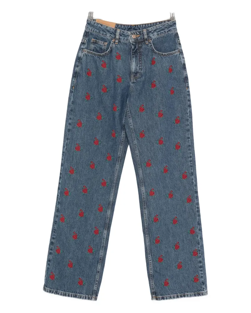 FARM Rio Jeans mit Blumenstickerei - Blau Blau