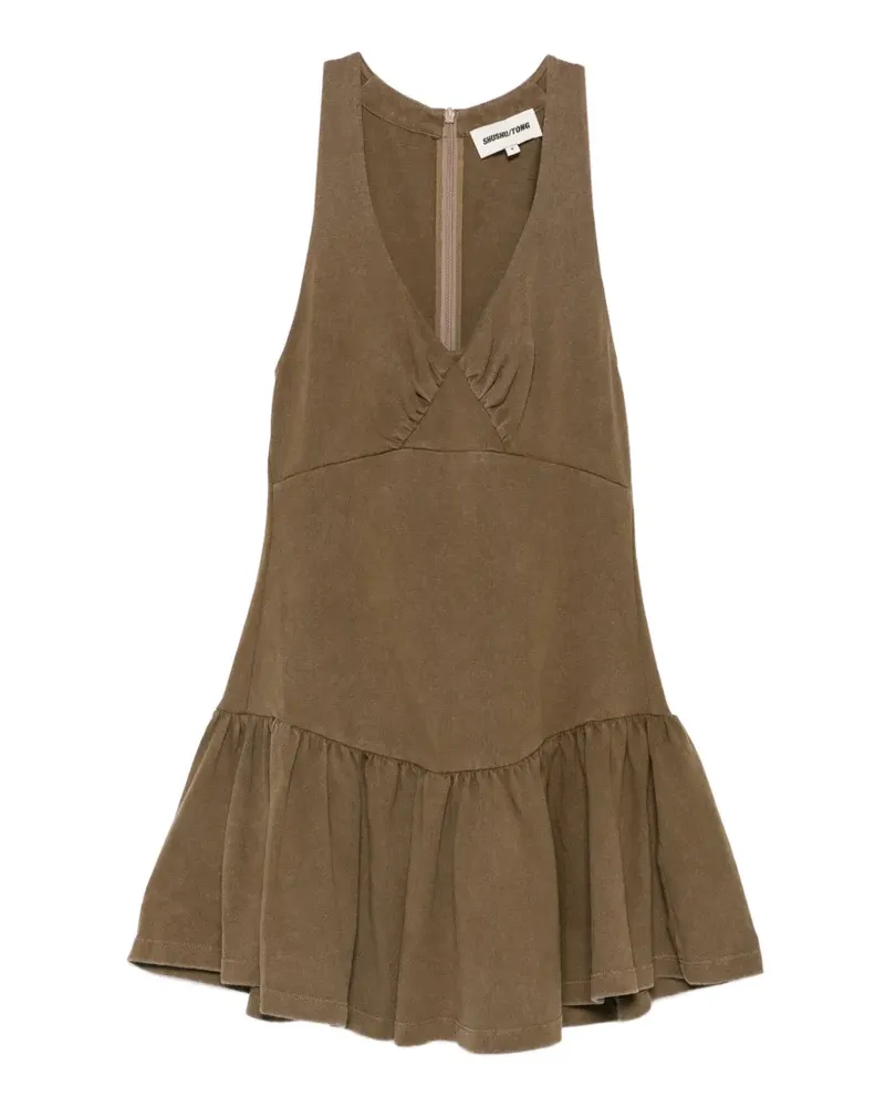 SHUSHU/TONG V-neck mini dress - Grün Grün