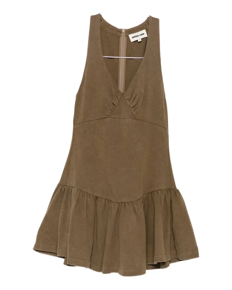SHUSHU/TONG V-neck mini dress - Grün Grün