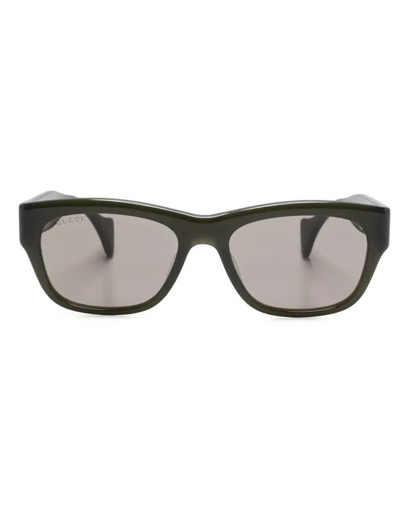 Gucci Sonnenbrille mit eckigem Gestell - Grün Grün