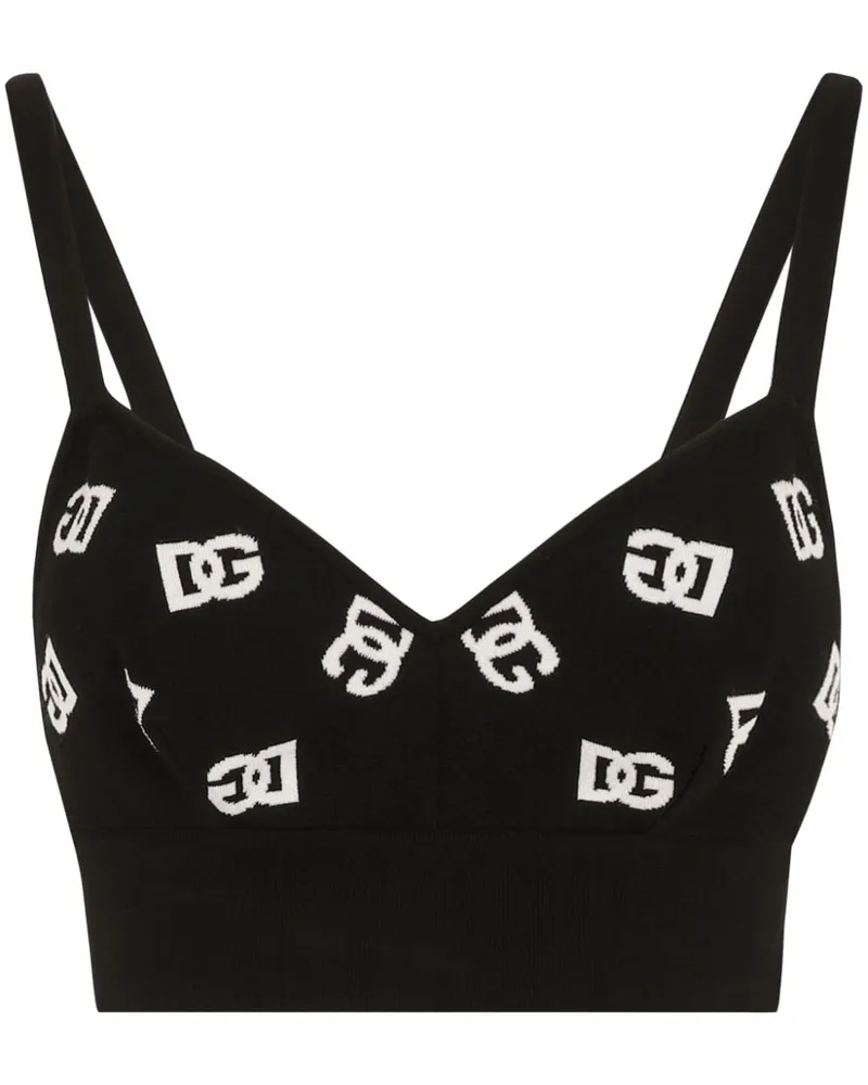 Dolce & Gabbana DG Strickoberteil mit Logo - Schwarz Schwarz