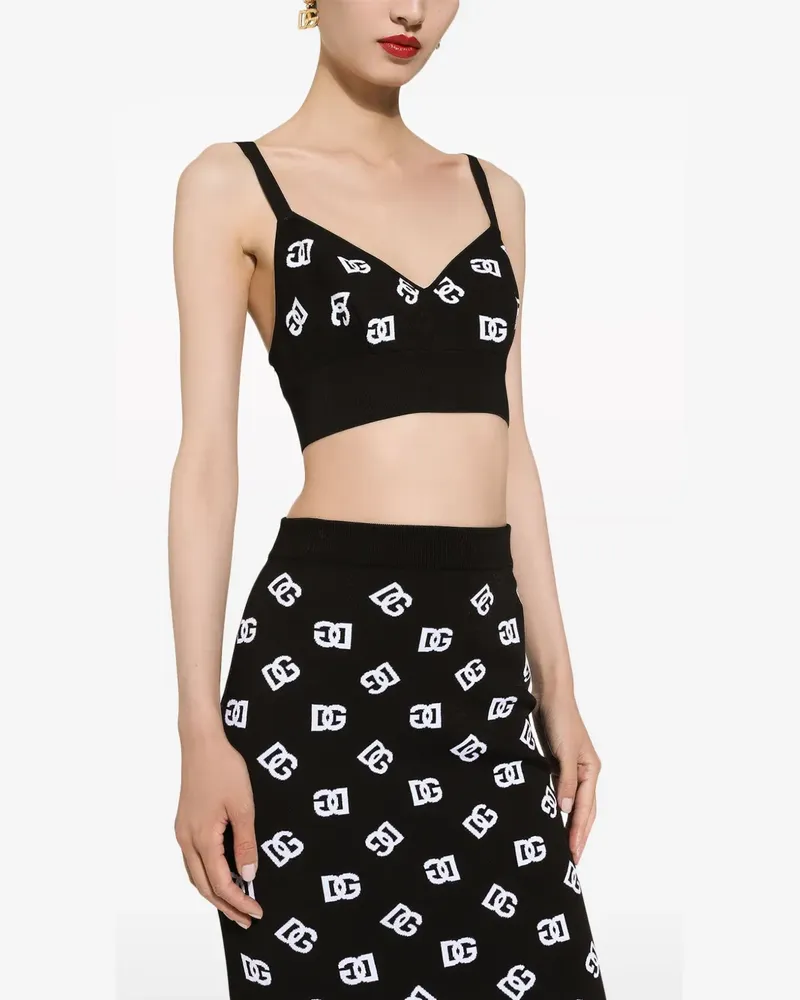 Dolce & Gabbana DG Strickoberteil mit Logo - Schwarz Schwarz