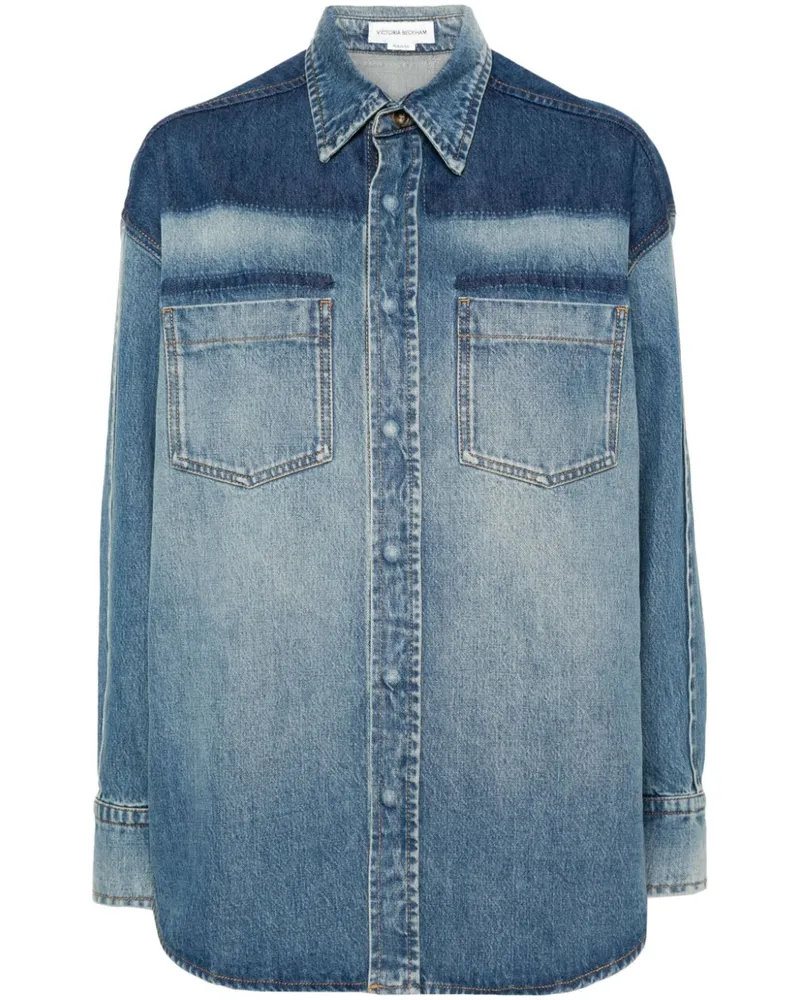 Victoria Beckham Jeanshemd mit klassischem Kragen - Blau Blau