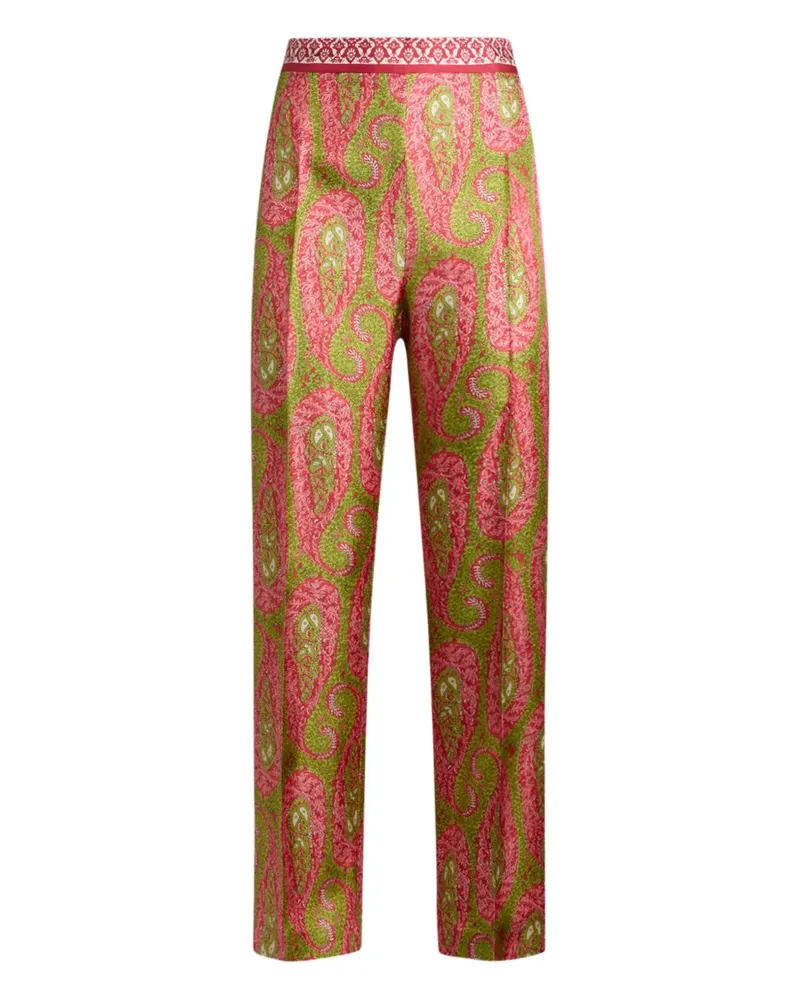 Etro Hose mit Paisley-Print - Grün Grün