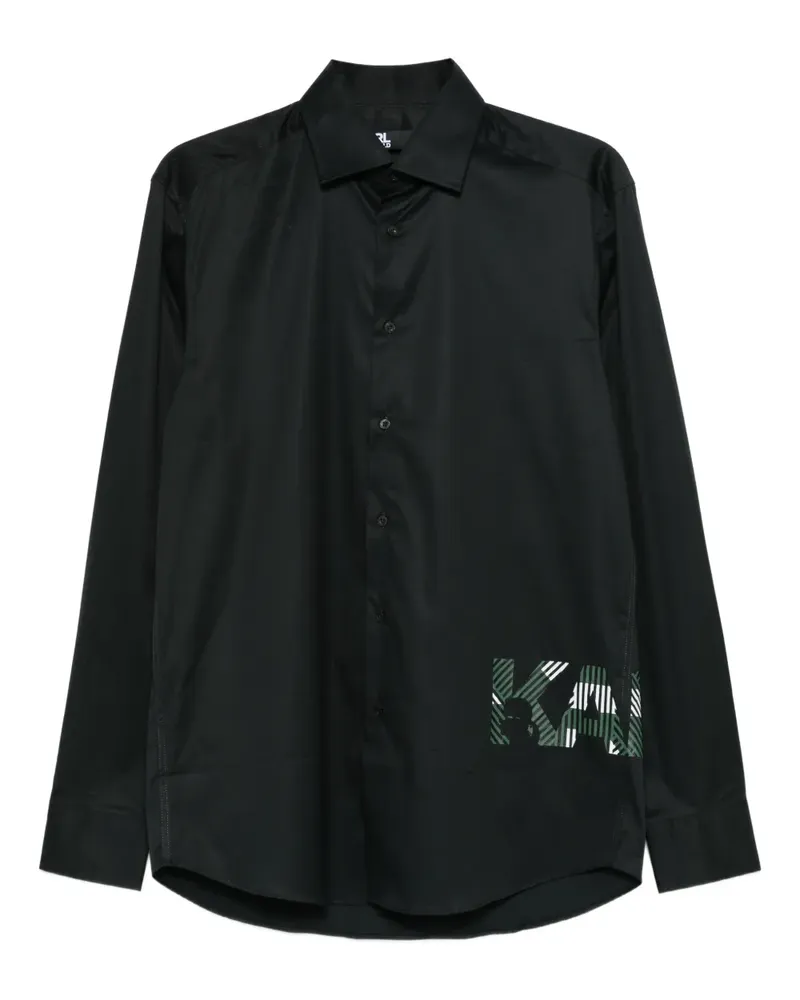 Karl Lagerfeld Hemd mit Logo-Print - Schwarz Schwarz
