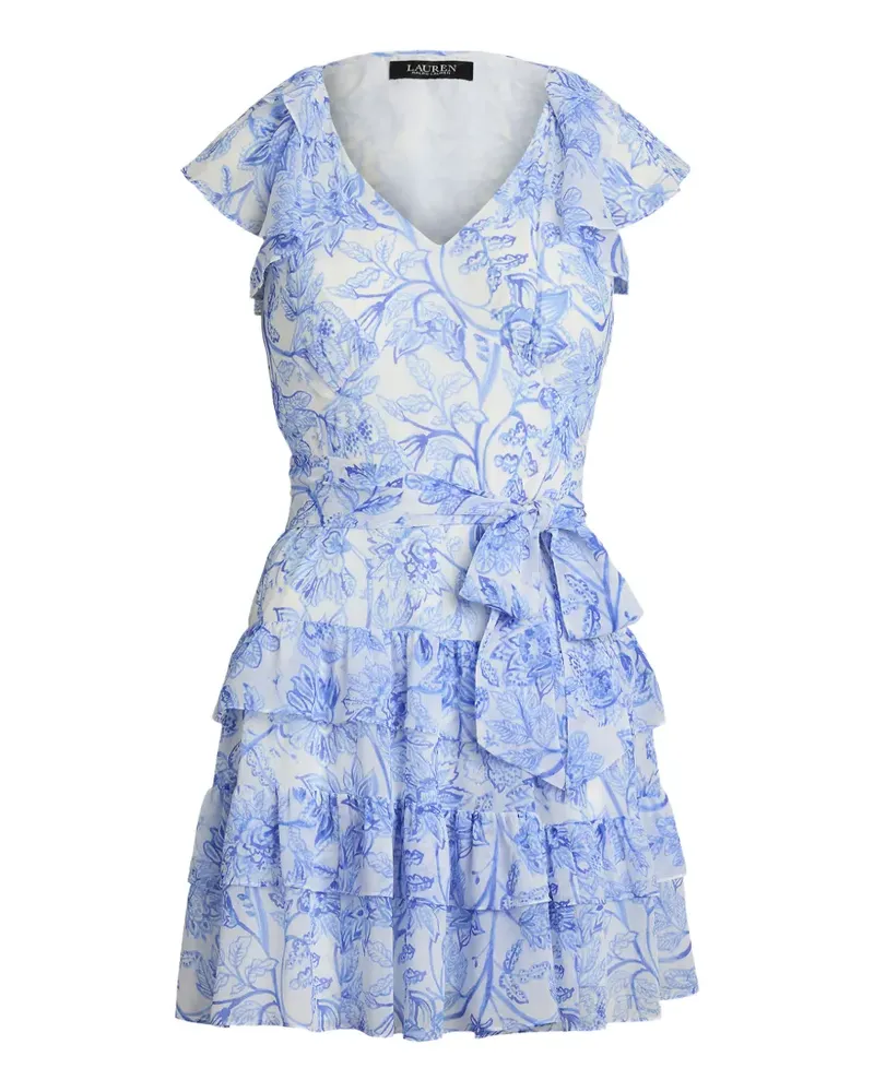 Ralph Lauren Georgette floral-print ruffled mini dress - Weiß Weiß