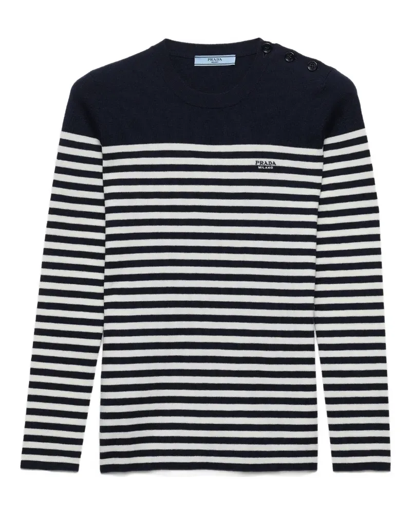 Prada striped ribbed sweater - Blau Blau