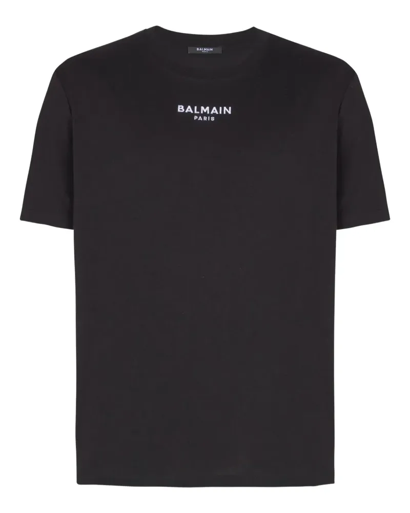 Balmain T-Shirt mit Logo-Stickerei - Schwarz Schwarz
