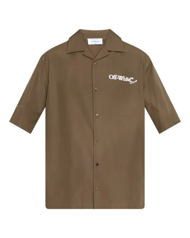 OFF-WHITE logo-print short-sleeve shirt - Braun Braun