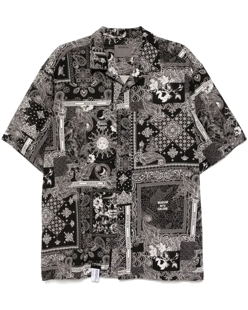 Musium Div. Hemd mit grafischem Print - Schwarz Schwarz