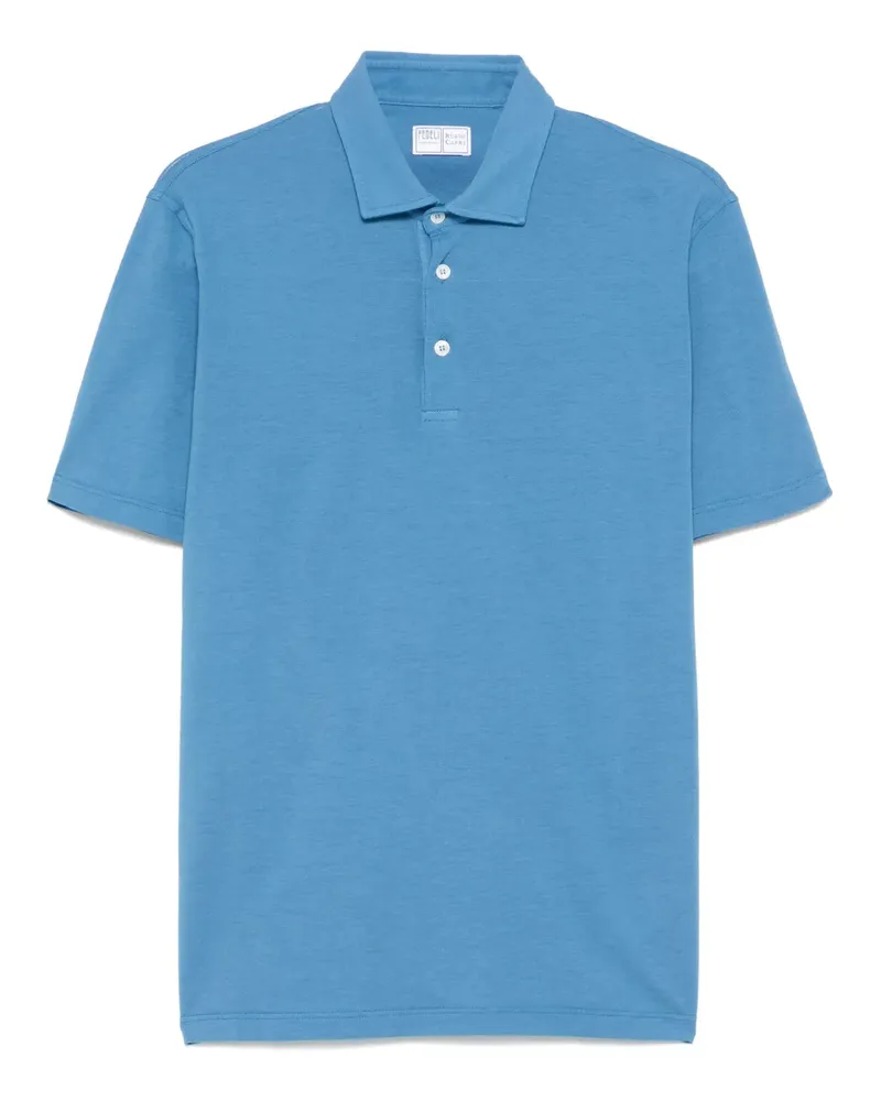 Fedeli Poloshirt aus Piqué - Blau Blau