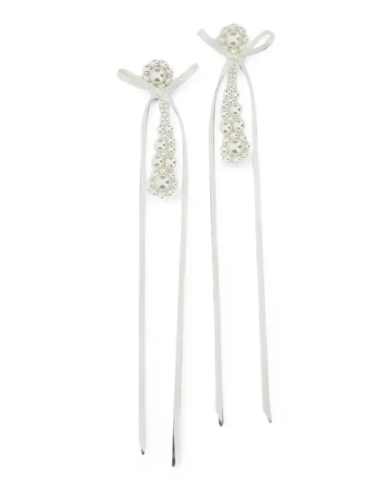 Simone Rocha Victorian bow-detail faux-pearl earrings - Gold Gold