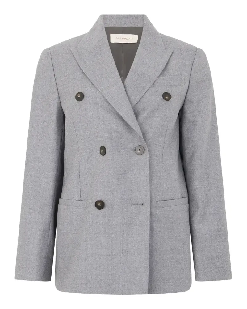 Slowear double-breasted peaked-lapel jacket - Grau Grau