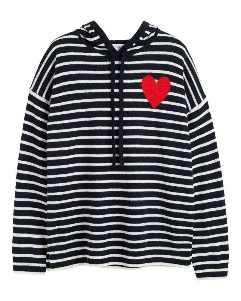 Chinti & Parker Gestreifter Breton Heart Hoodie - Blau Blau