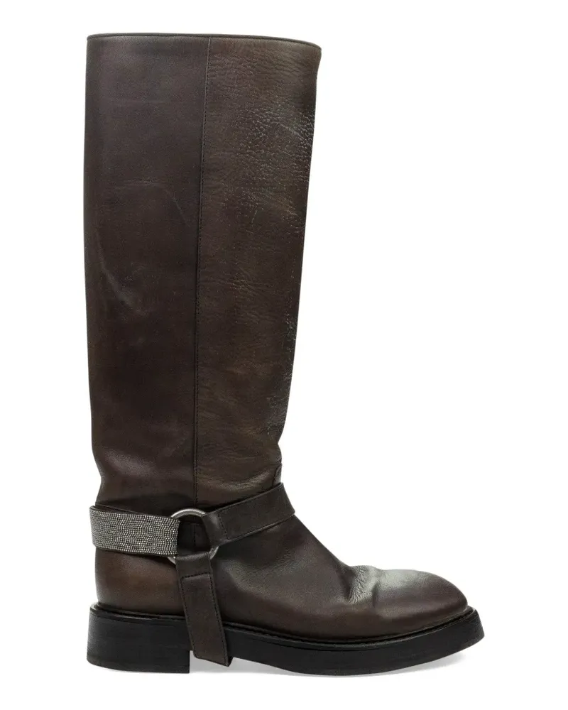 Brunello Cucinelli Monili-embellished riding boots - Braun Braun