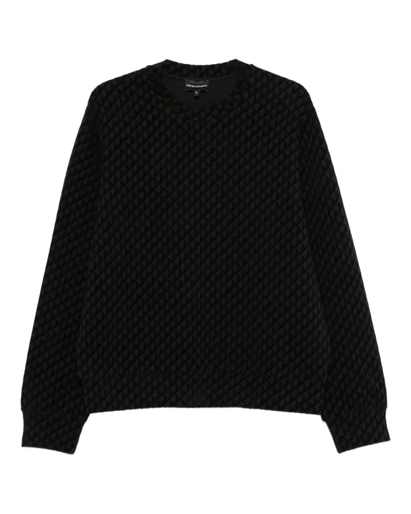 Emporio Armani Pullover mit Monogrammmuster - Schwarz Schwarz