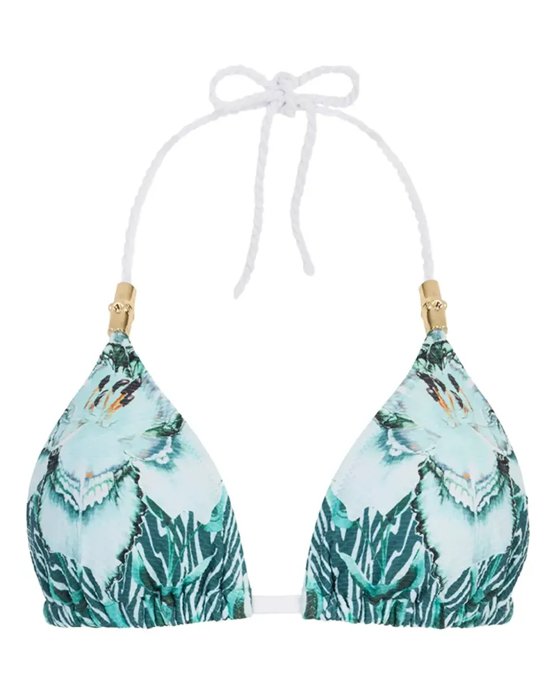 Temperley London Liana Bikinioberteil mit grafischem Print - Blau Blau