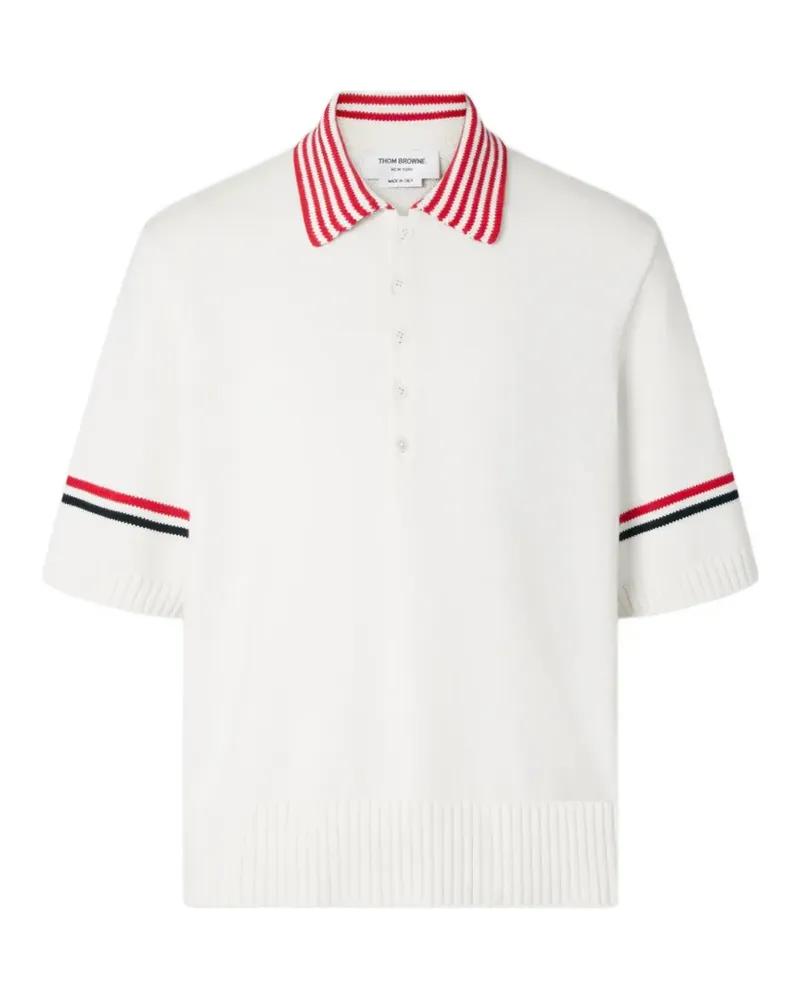 Thom Browne RWB Armband sailboat polo shirt - Weiß Weiß