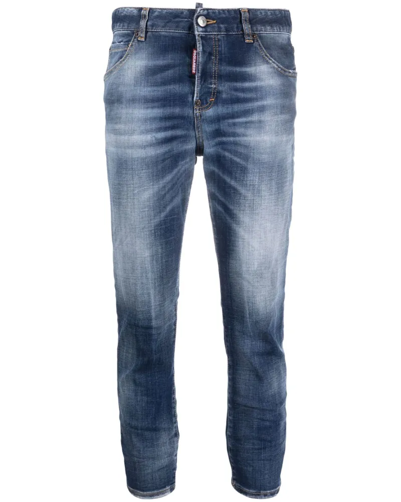 Dsquared2 Ausgeblichene Cropped-Jeans - Blau Blau