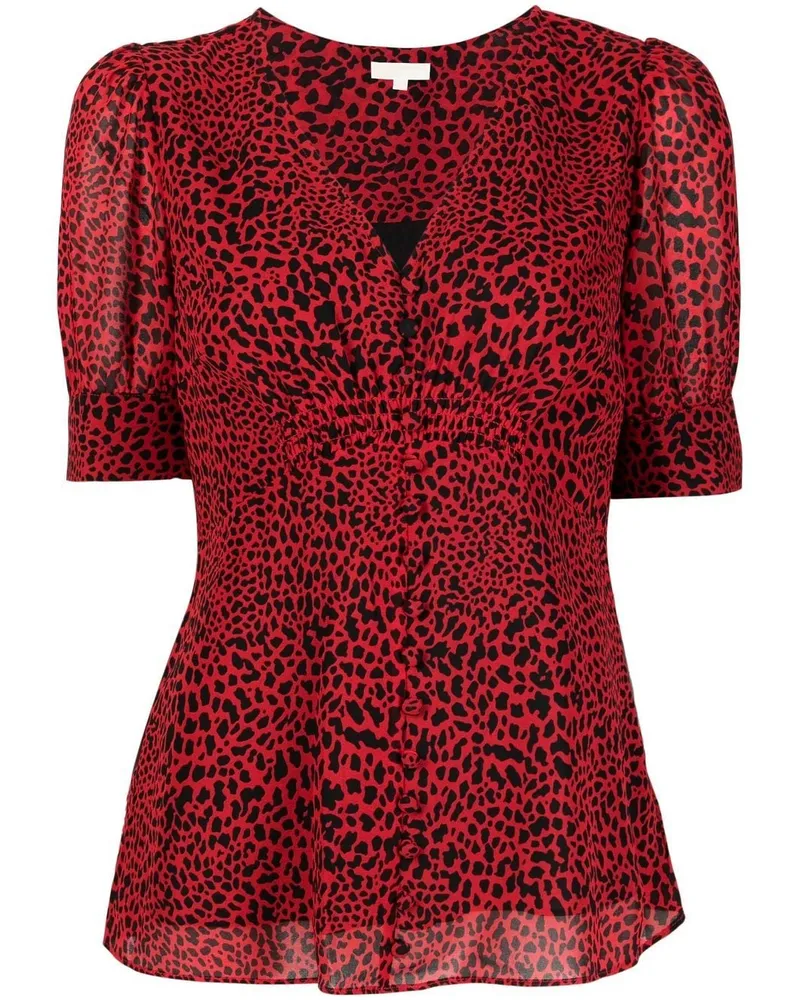 Michael Kors Bluse mit Leoparden-Print - Rot Rot