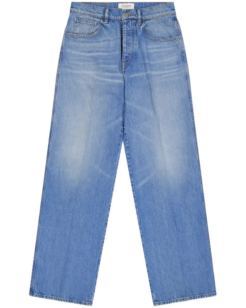 Laneus Baggy-Jeans aus Gabardine - Blau Blau