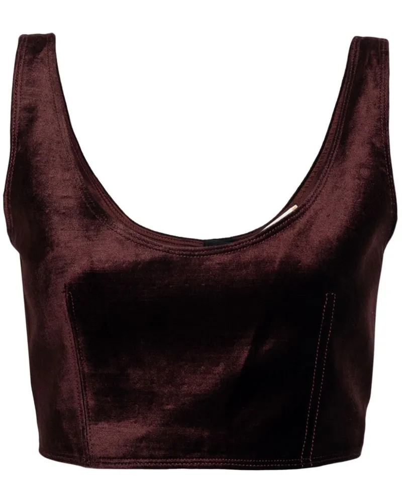 forte_forte Cropped-Oberteil mit Bandeau-Styles - Braun Braun