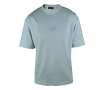 logo-embroidered T-shirt - Blau