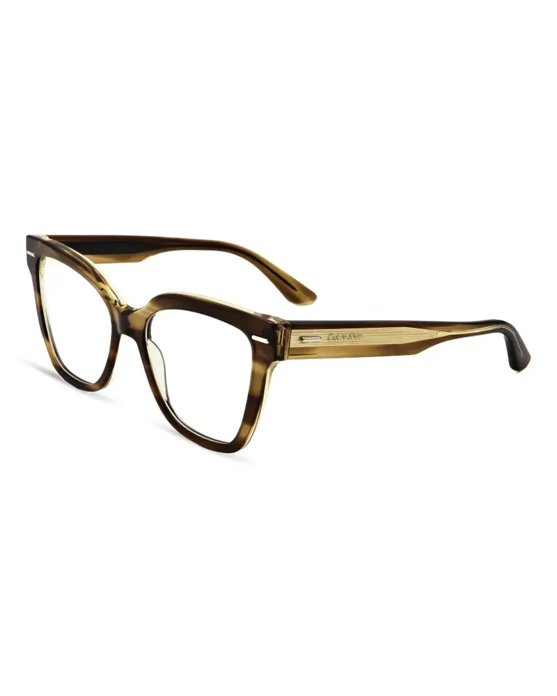 Calvin Klein Gestreifte Cat-Eye-Brille - Braun Braun
