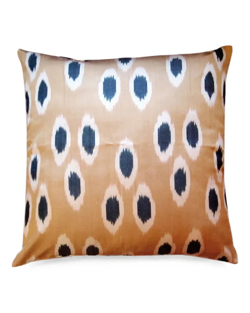 Les-Ottomans Kissen aus Seide mit Ikat-Print - Braun Braun