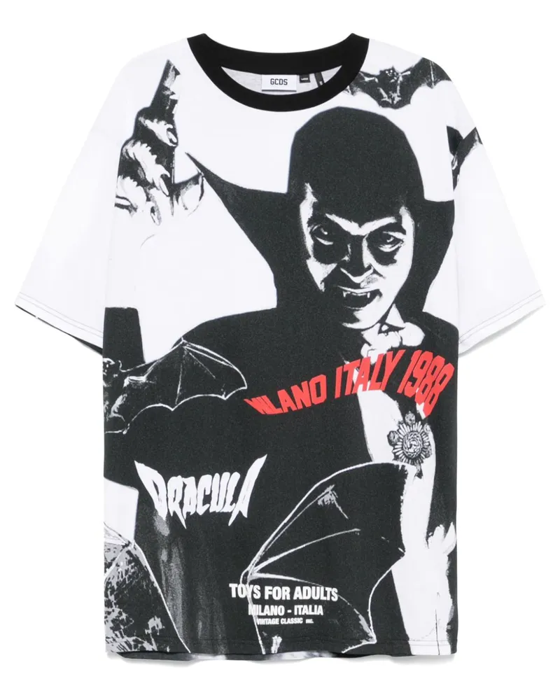 GCDS T-Shirt mit Dracula-Print - Schwarz Schwarz