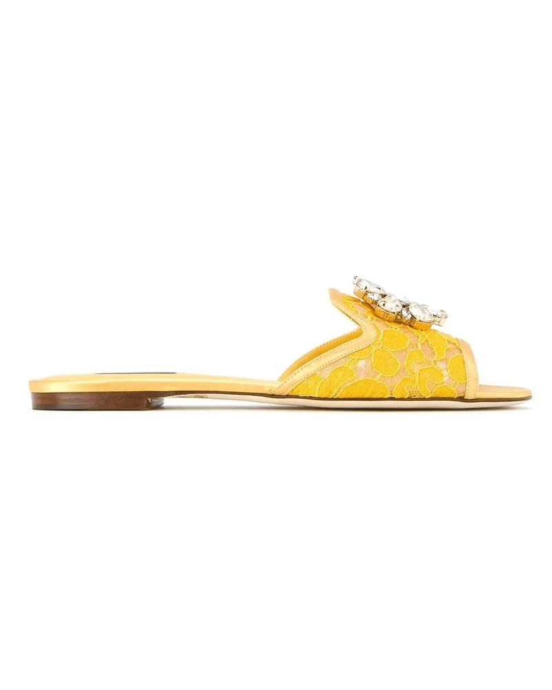 Dolce & Gabbana Sandalen mit Kristallen - Gelb Gelb