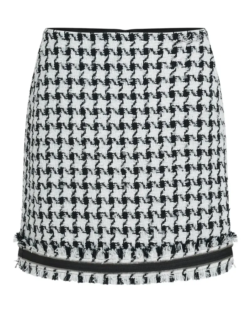 Karl Lagerfeld Bouclé-Minirock mit Hahnentrittmuster - Weiß Weiß