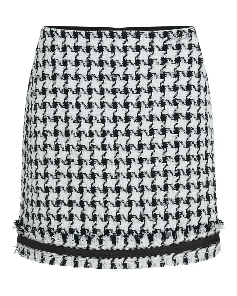 Karl Lagerfeld Bouclé-Minirock mit Hahnentrittmuster - Weiß Weiß