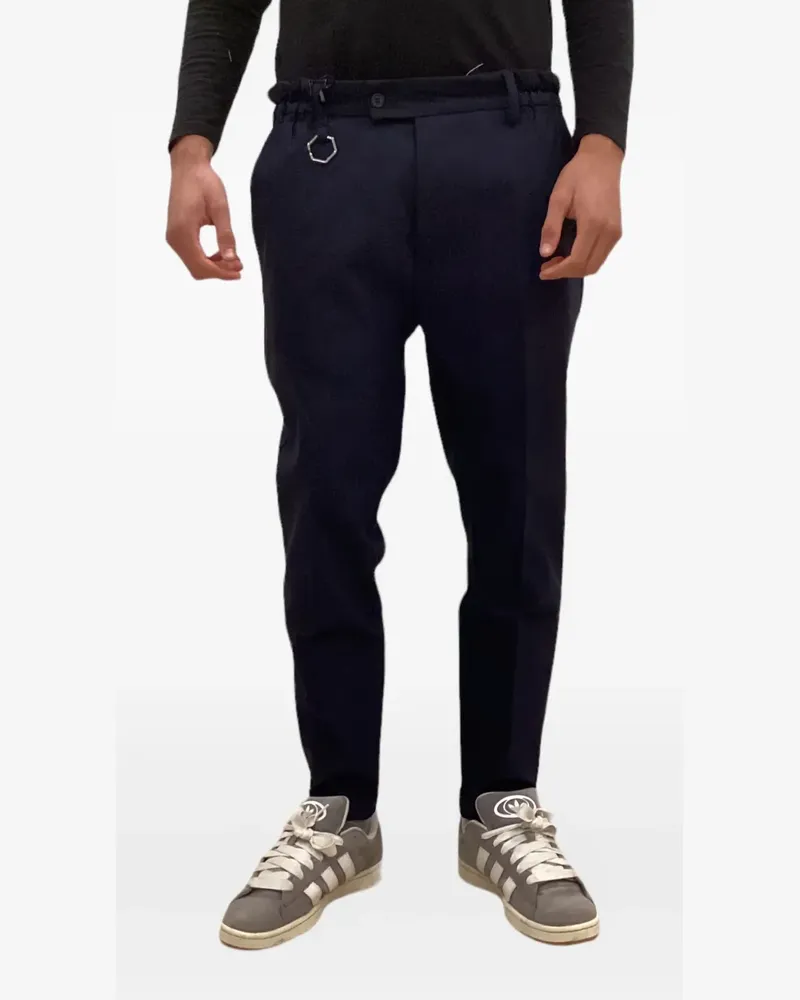 Yes London Bundfaltenhose mit Ringdetail - Blau Blau