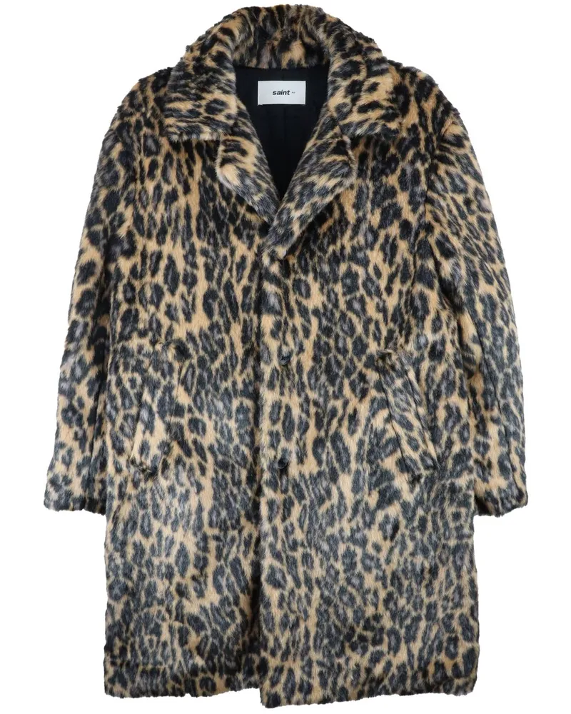 SAINT MXXXXXX Mantel aus Faux Fur mit Leoparden-Print - Nude Nude