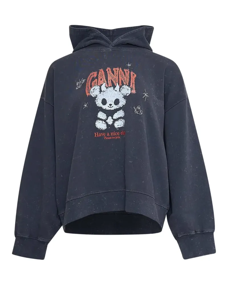 Ganni graphic print hoodie - Grau Grau