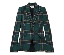 Karierter Blazer mit steigendem Revers - Grün