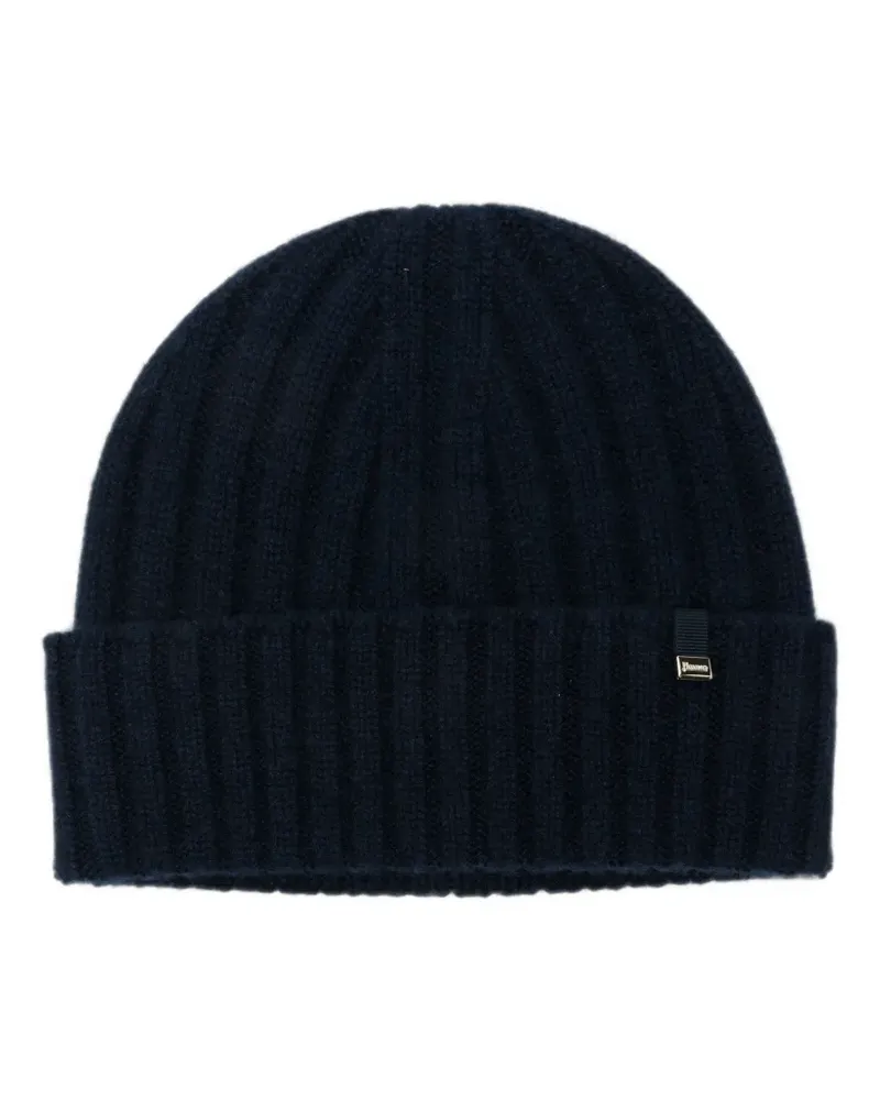 Herno Gerippte Beanie - Blau Blau