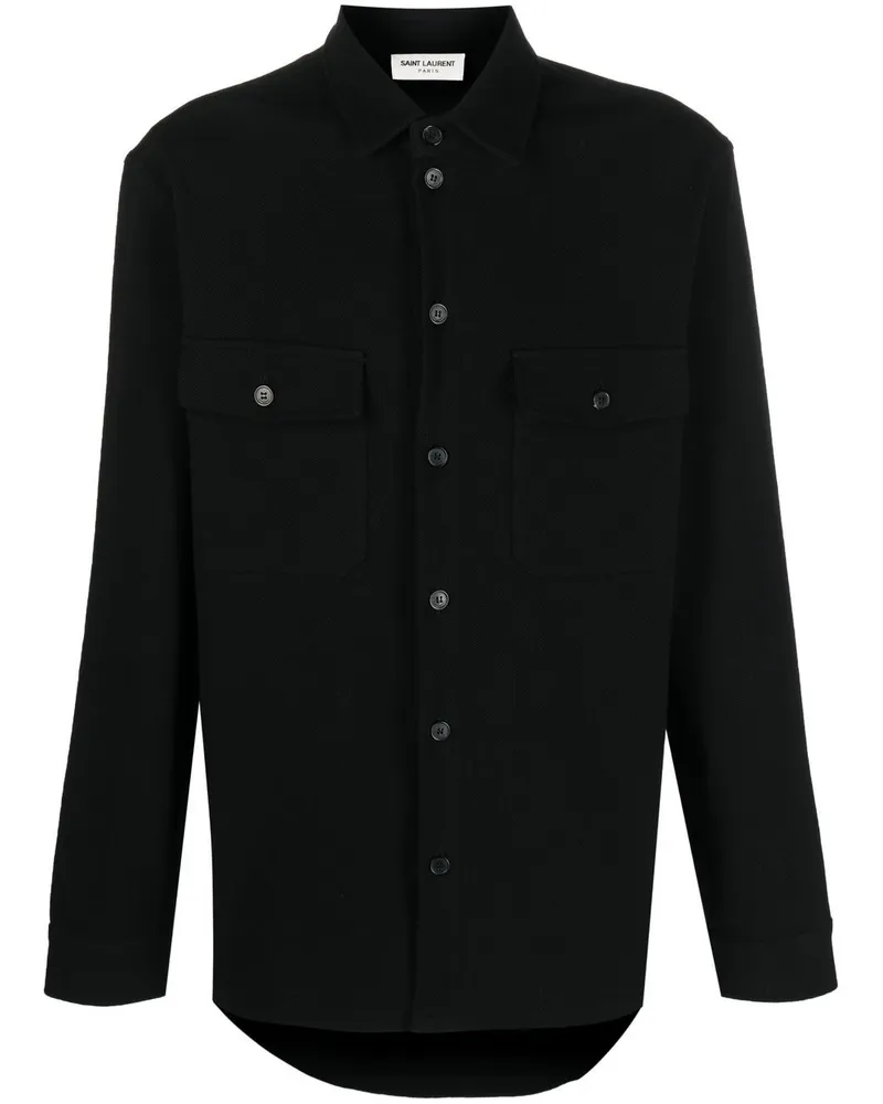 Saint Laurent Langärmeliges Hemd - Schwarz Schwarz
