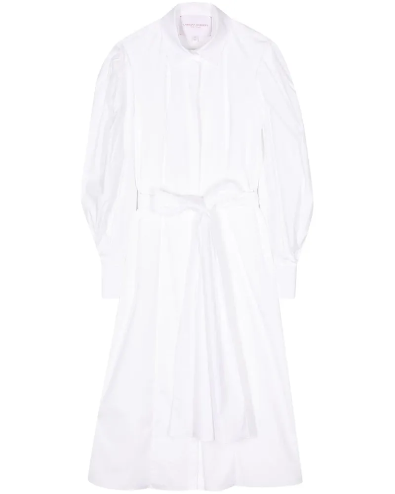 Carolina Herrera New York Hemdkleid mit Bindegürtel - Weiß Weiß