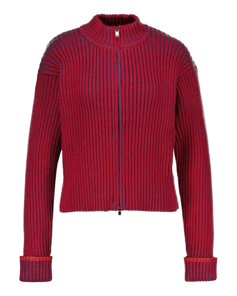 RAINS Sapa ribbed-knit cardigan - Rot Rot