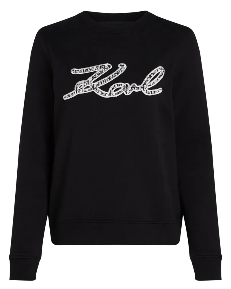 Karl Lagerfeld Signature Bouclé-Sweatshirt - Schwarz Schwarz
