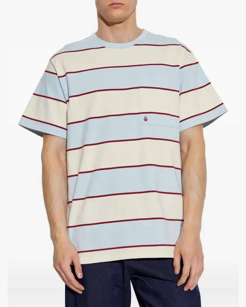 Alexander McQueen Gestreiftes T-Shirt - Blau Blau