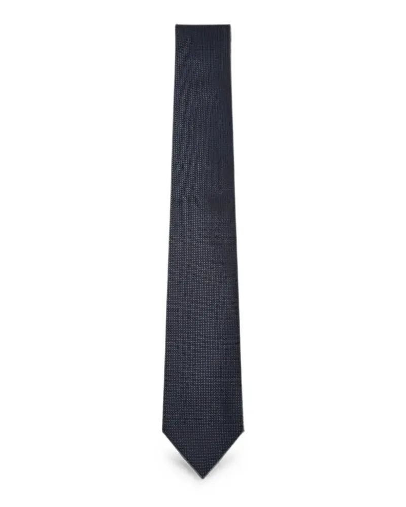 Canali Seidenkrawatte mit Mikro-Muster - Blau Blau