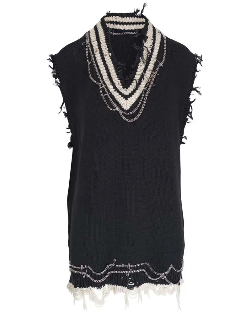 R13 Kleid mit Kettendetail - Schwarz Schwarz