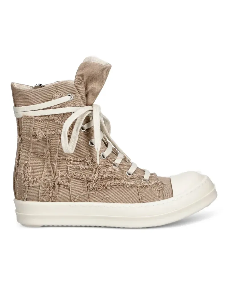 DRKSHDW by Rick Owens distressed high-top sneakers - Nude Nude
