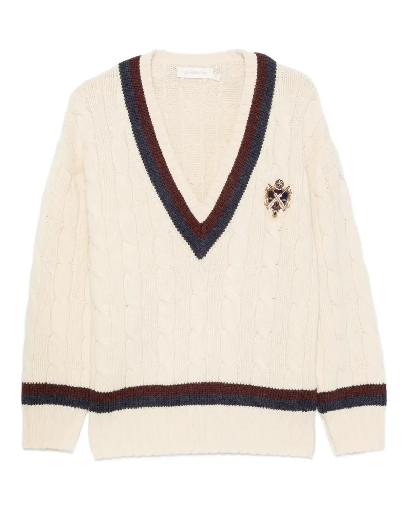 Zimmermann Valiant Pullover mit V-Ausschnitt - Nude Nude