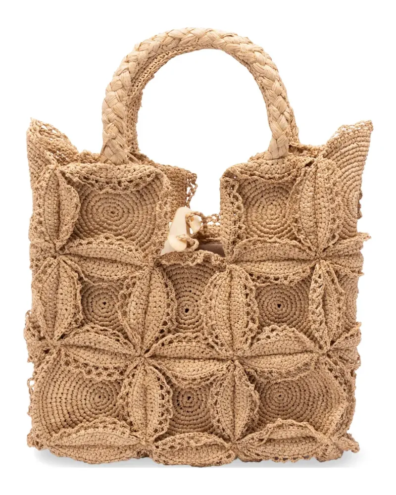 Jamin Puech Coquette raffia tote bag - Nude Nude