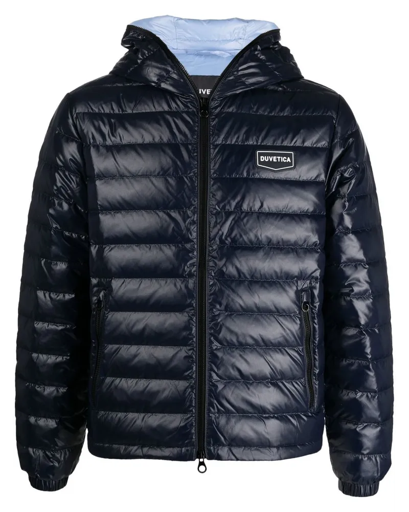 Duvetica Gefütterte Jacke mit Logo-Print Blau