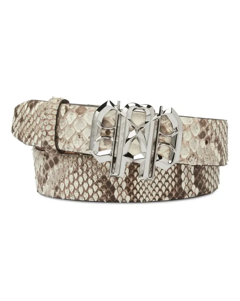 Philipp Plein monogram leather belt - Nude Nude